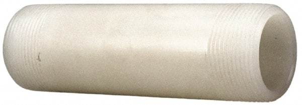 NIBCO - 1/2" Pipe, 4" Long PVDF Threaded Plastic Pipe Nipple - Schedule 80, Natural - Eagle Tool & Supply