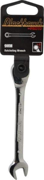 Blackhawk by Proto - 9mm 12 Point Combination Wrench - 4-1/2" OAL, Steel, Chrome Finish - Eagle Tool & Supply