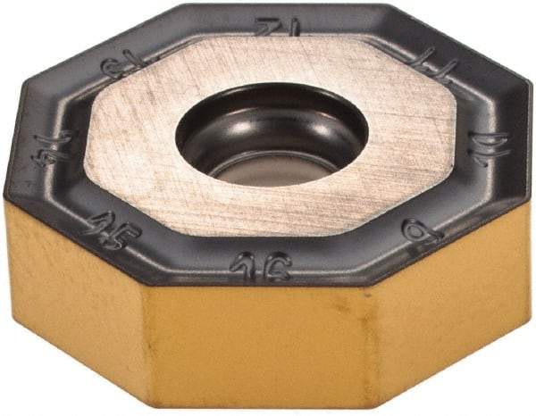 Iscar - ONMU080608 MM Grade IC808 Carbide Milling Insert - TiAlN/AlTiN/TiN Finish, 0.2362" Thick, 0.7953" Inscribed Circle, 0.8mm Corner Radius - Eagle Tool & Supply