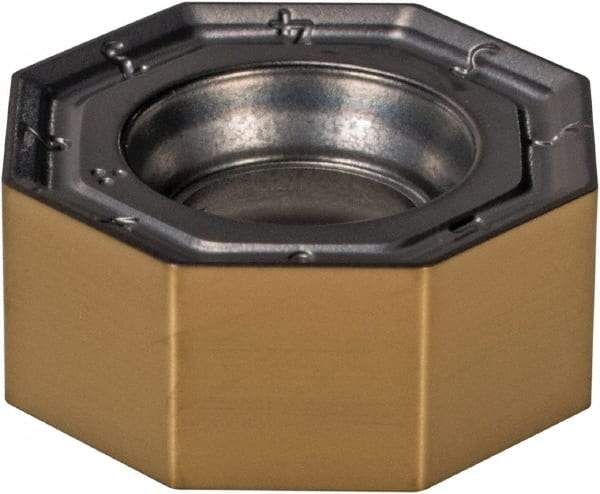 Iscar - ONHU050505 MM Grade IC808 Carbide Milling Insert - TiAlN/AlTiN/TiN Finish, 0.2047" Thick, 13mm Inscribed Circle, 0.5mm Corner Radius - Eagle Tool & Supply