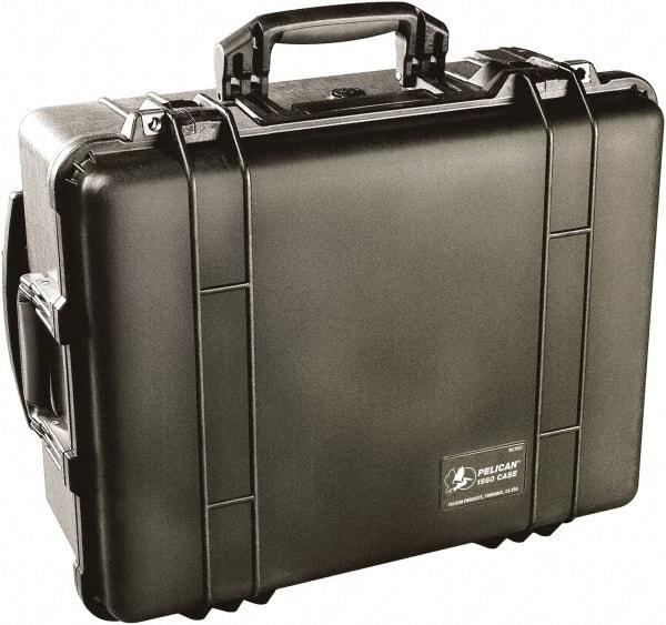 Pelican Products, Inc. - 17-59/64" Wide x 10-27/64" High, Clamshell Hard Case - Black, Polypropylene - Eagle Tool & Supply