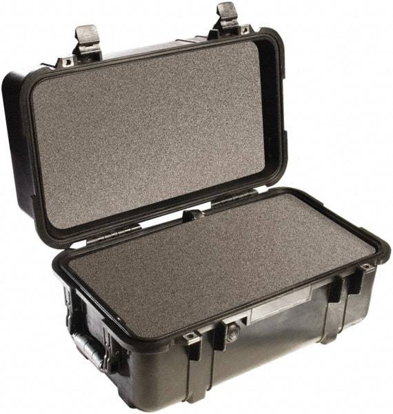 Pelican Products, Inc. - 12-47/64" Wide x 12-3/4" High, Clamshell Hard Case - Black, Polypropylene - Eagle Tool & Supply