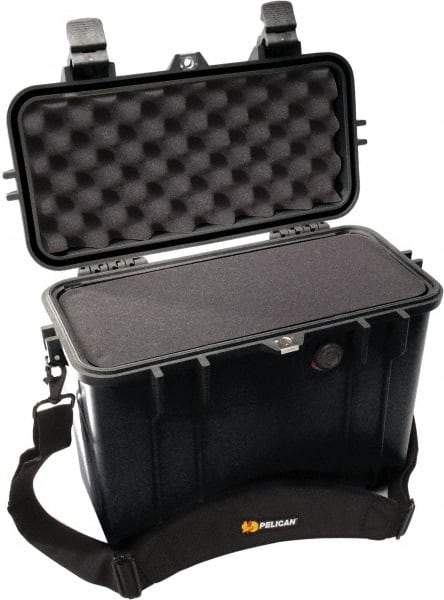 Pelican Products, Inc. - 8-23/32" Wide x 13-5/32" High, Top Loader Case - Black, Polypropylene - Eagle Tool & Supply