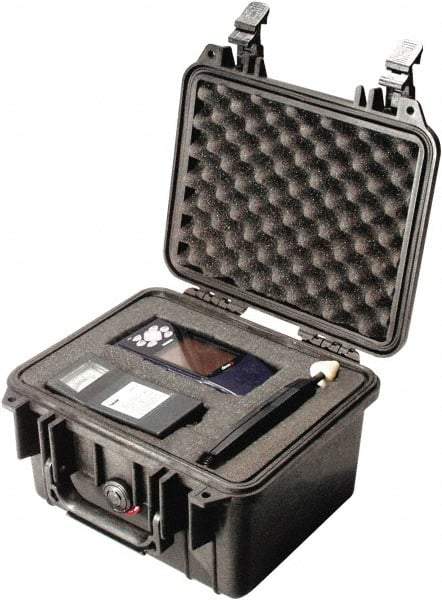 Pelican Products, Inc. - 9-11/16" Wide x 6-7/8" High, Clamshell Hard Case - Black, Polypropylene - Eagle Tool & Supply