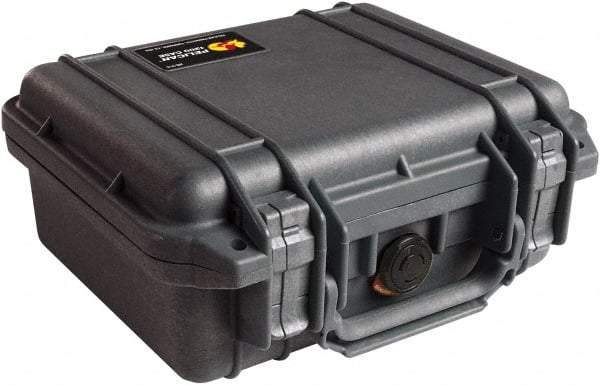 Pelican Products, Inc. - 9-11/16" Wide x 4-7/8" High, Clamshell Hard Case - Black, Polypropylene - Eagle Tool & Supply