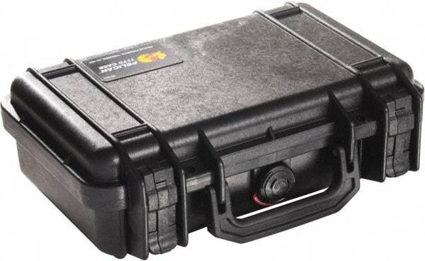 Pelican Products, Inc. - 8-11/32" Wide x 3-25/32" High, Clamshell Hard Case - Black, Polypropylene - Eagle Tool & Supply