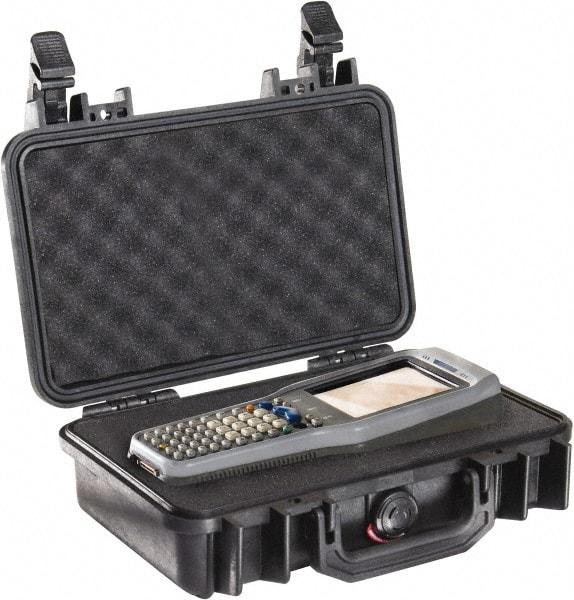 Pelican Products, Inc. - 8-11/32" Wide x 3-25/32" High, Clamshell Hard Case - Black, Polypropylene - Eagle Tool & Supply