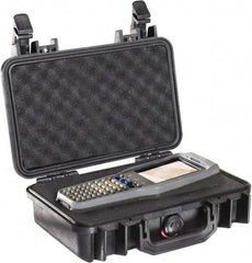 Pelican Products, Inc. - 8-11/32" Wide x 3-25/32" High, Clamshell Hard Case - Black, Polypropylene - Eagle Tool & Supply