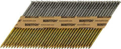 Stanley Bostitch - 12 Gauge 0.113" Shank Diam 2-3/8" Long Framing Nails for Power Nailers - Steel, Bright Finish, Ring Shank, Angled Stick Paper Tape Collation, Round Head - Eagle Tool & Supply