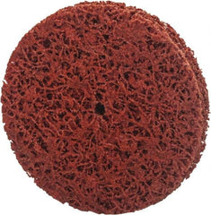 Norton - 3" Extra Coarse Grade Aluminum Oxide/Ceramic Deburring Disc - 1/4" Center Hole, Arbor Connection, Orange, 12,000 Max RPM - Eagle Tool & Supply