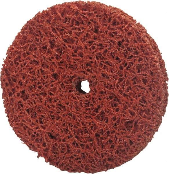 Norton - 6" Extra Coarse Grade Aluminum Oxide/Ceramic Deburring Disc - 3/8" Center Hole, Arbor Connection, Orange, 8,000 Max RPM - Eagle Tool & Supply