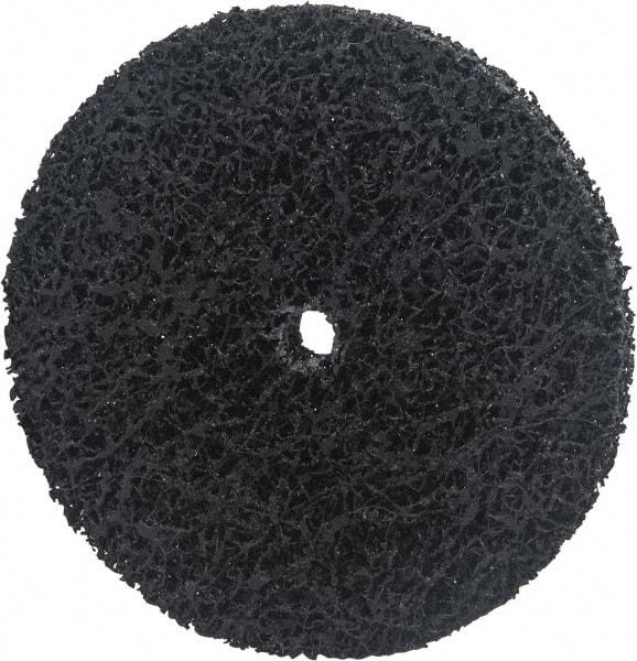 Norton - 6" Extra Coarse Grade Silicon Carbide Deburring Disc - 3/8" Center Hole, Arbor Connection, Black, 8,000 Max RPM - Eagle Tool & Supply
