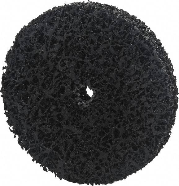 Norton - 3" Extra Coarse Grade Silicon Carbide Deburring Disc - 1/4" Center Hole, Arbor Connection, Black, 12,000 Max RPM - Eagle Tool & Supply