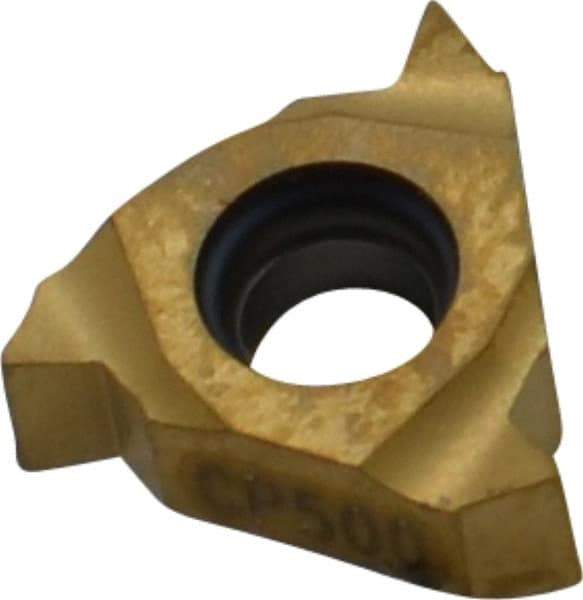 Seco - 11NR Internal Right Hand 14 NPT Laydown Threading Insert - Grade CP500, TiAlN/TiN Coated Carbide - Eagle Tool & Supply