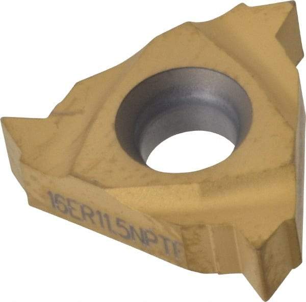 Seco - 16ER External Right Hand 11.5 NPTF Laydown Threading Insert - Grade CP500, TiAlN/TiN Coated Carbide - Eagle Tool & Supply