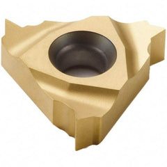 Seco - 16NL Internal Left Hand 14 NPT Laydown Threading Insert - Grade CP500, TiAlN/TiN Coated Carbide - Eagle Tool & Supply