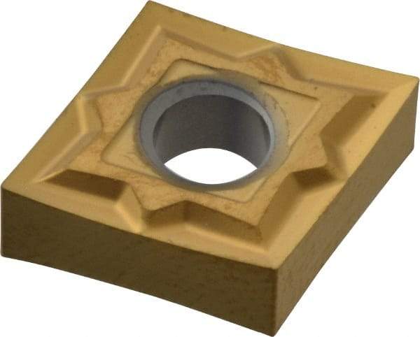 Seco - CNGP430.5 MF1 Grade CP500 Carbide Turning Insert - TiAlN/TiN Finish, 80° Diamond, 1/2" Inscr Circle, 3/16" Thick, 0.0078" Corner Radius - Eagle Tool & Supply