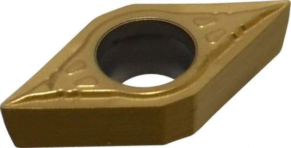 Seco - DCMT32.50.5 F1 Grade CP500 Carbide Turning Insert - TiAlN/TiN Finish, 55° Diamond, 3/8" Inscr Circle, 5/32" Thick, 0.0078" Corner Radius - Eagle Tool & Supply