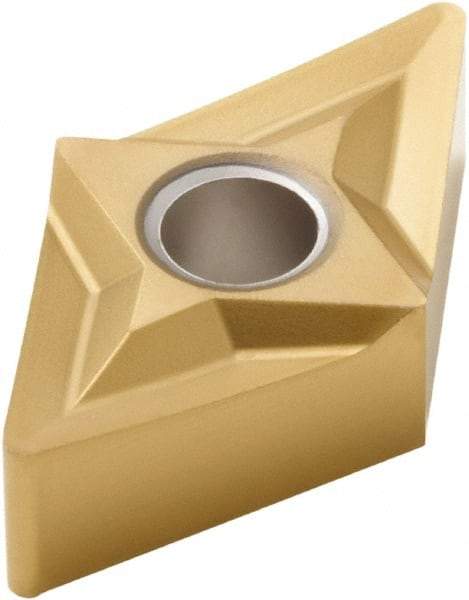 Seco - DNGM442 MF1 Grade CP500 Carbide Turning Insert - TiAlN/TiN Finish, 55° Diamond, 1/2" Inscr Circle, 1/4" Thick, 1/32" Corner Radius - Eagle Tool & Supply