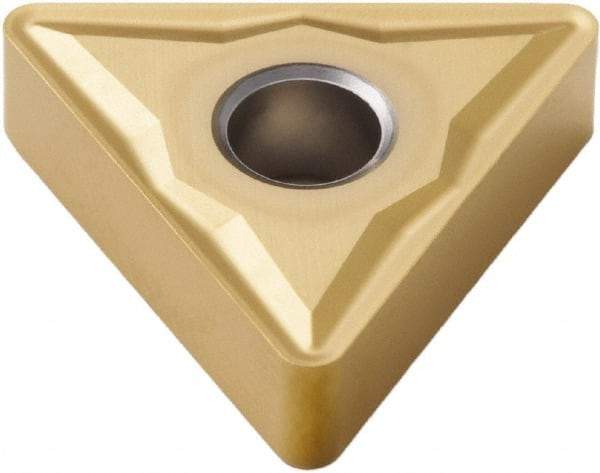 Seco - TNMG433 MR3 Grade CP500 Carbide Turning Insert - TiAlN/TiN Finish, 60° Triangle, 1/2" Inscr Circle, 3/16" Thick, 3/64" Corner Radius - Eagle Tool & Supply