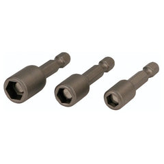 Nut Setter 3 Piece Set 1/4, 5/16, 3/8 × 2.1″ OAL on 1/4″ Hex Drive - Eagle Tool & Supply
