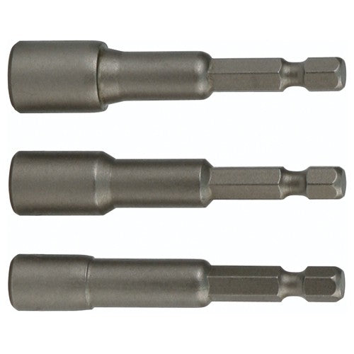 Nut Setter Magnetic 3 Piece Set 1/4, 5/16 & 3/8 × 4″ OAL on 1/4″ Hex Drive - Eagle Tool & Supply