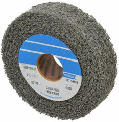 Norton - 4" Diam, 1" Face Width, 1" Center Hole, Fine Grade, Silicon Carbide Deburring Wheel - Convolute, Medium Density 4 Grade, 4,000 RPM - Eagle Tool & Supply