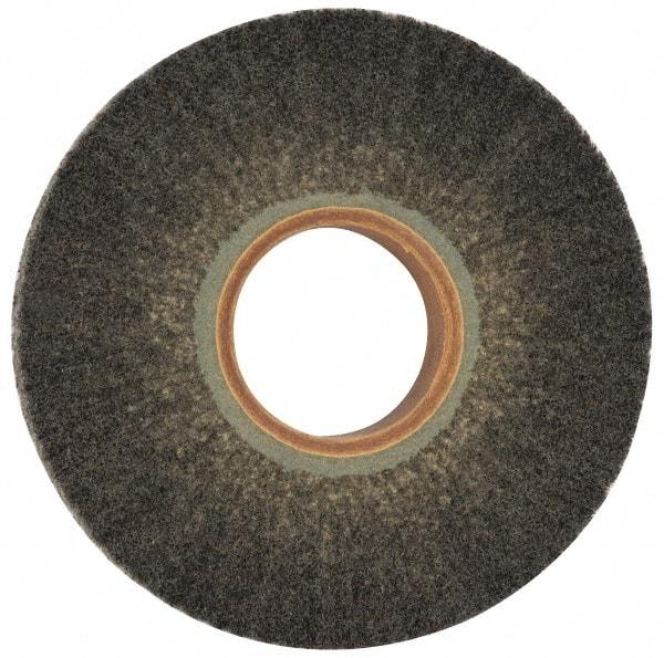 Norton - 6" Diam 220 Grit Silicon Carbide Unmounted Flap Wheel - 2" Hole, 1" Wide, Density 5, Nonwoven, Grade Fine, 3,000 Max RPM - Eagle Tool & Supply