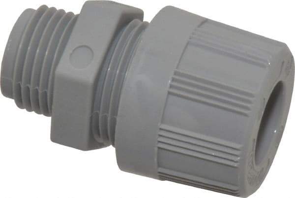 Woodhead Electrical - 4.75 to 6.35mm Capacity, Liquidtight, Straight Strain Relief Cord Grip - 1/2 NPT Thread, Nylon - Eagle Tool & Supply