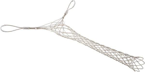 Woodhead Electrical - Double Eye, Closed Mesh, Bronze Wire Pulling Grip - 24" Mesh, 2-1/2 to 3" Cable Diam - Eagle Tool & Supply