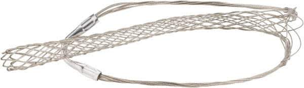 Woodhead Electrical - 1-3/4 to 1.99 Inch Cable Diameter, Tinned Bronze, Single Loop Support Grip - 34 Inch Long, 2,640 Lb. Breaking Strength, 20 Inch Mesh Length - Eagle Tool & Supply