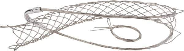 Woodhead Electrical - 1-1/2 to 1.74 Inch Cable Diameter, Tinned Bronze, Single Loop Support Grip - 30 Inch Long, 1,680 Lb. Breaking Strength, 18 Inch Mesh Length - Eagle Tool & Supply