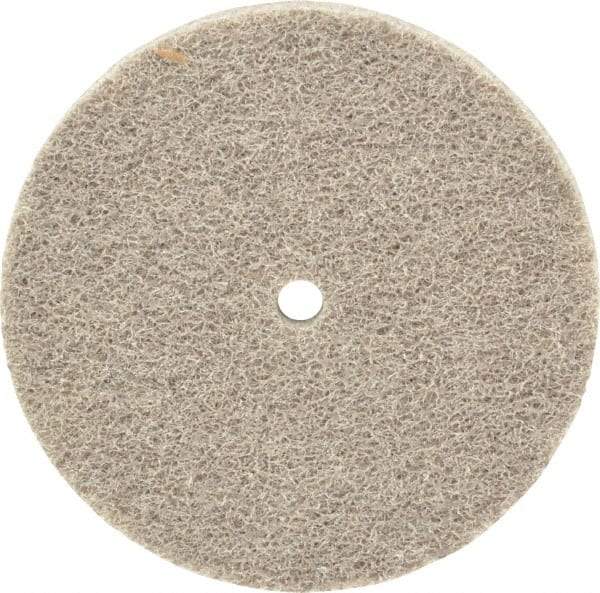 Norton - 3" Diam, 1/4" Face Width, 1/4" Center Hole, Fine Grade, Aluminum Oxide Deburring Wheel - Unitized, Medium Density 4 Grade, 8,000 RPM - Eagle Tool & Supply