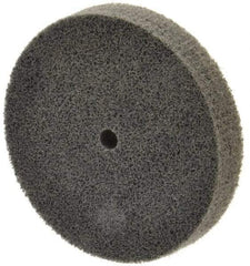 Norton - 3" Diam, 1/2" Face Width, 1/4" Center Hole, Fine Grade, Silicon Carbide Deburring Wheel - Unitized, Medium Density 4 Grade, 8,000 RPM - Eagle Tool & Supply