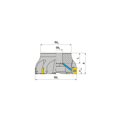 Indexable Square-Shoulder Face Mill:  A241.100.R.08-15,  32.0000″ Arbor Hole Dia, Uses  8,  LD.. 1504.. Inserts,  Through Coolant,  Series  A241-15