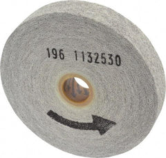 Norton - 6" Diam, 1" Face Width, 1" Center Hole, Medium Grade, Aluminum Oxide Deburring Wheel - Convolute, Hard Density 7 Grade, 6,000 RPM - Eagle Tool & Supply
