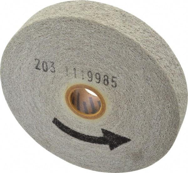 Norton - 6" Diam, 1" Face Width, 1" Center Hole, Fine Grade, Aluminum Oxide Deburring Wheel - Convolute, Medium Density 6 Grade, 4,500 RPM - Eagle Tool & Supply