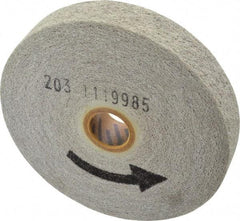 Norton - 6" Diam, 1" Face Width, 1" Center Hole, Fine Grade, Aluminum Oxide Deburring Wheel - Convolute, Medium Density 6 Grade, 4,500 RPM - Eagle Tool & Supply