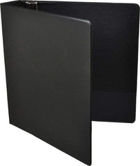 UNIVERSAL - 2" Sheet Capacity, 8-1/2 x 11", Round Ring Binder Without Label Holder - Suede Finish Vinyl Cover, Black - Eagle Tool & Supply