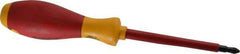 Wiha - #2, 8-9/16" OAL, Standard Phillips Screwdriver - 4" Blade Length, Ergonomic Handle - Eagle Tool & Supply