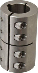 Climax Metal Products - 1" Inside x 1-3/4" Outside Diam, One Piece Split Clamping Collar with Keyway - 3" Long x 1/4" Keyway Width x 1/8" Keyway Depth - Eagle Tool & Supply