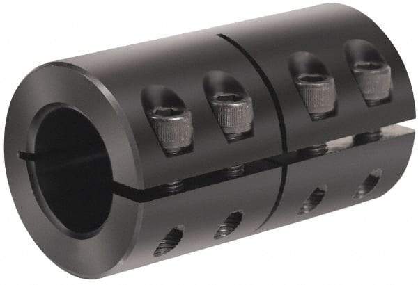 Climax Metal Products - 50mm Inside x 85mm Outside Diam, Metric One Piece Clamping Rigid Coupling - 124mm Long - Eagle Tool & Supply