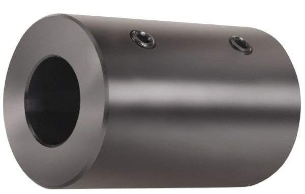 Climax Metal Products - 35mm Inside x 63mm Outside Diam, Metric Set Screw Rigid Coupling without Keyway - 114mm Long - Eagle Tool & Supply