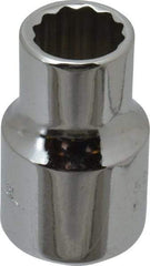 Proto - 3/8" Drive, Standard Hand Socket - 12 Points, 1-3/32" OAL, Chrome Finish - Eagle Tool & Supply