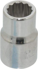 Proto - 3/8" Drive, Standard Hand Socket - 12 Points, 1-3/32" OAL, Chrome Finish - Eagle Tool & Supply