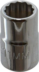 Proto - 3/8" Drive, Standard Hand Socket - 12 Points, 1-3/32" OAL, Chrome Finish - Eagle Tool & Supply