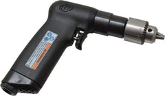 Ingersoll-Rand - 1/4" Keyed Chuck - Pistol Grip Handle, 3,800 RPM, 11 CFM, 0.33 hp, 90 psi - Eagle Tool & Supply