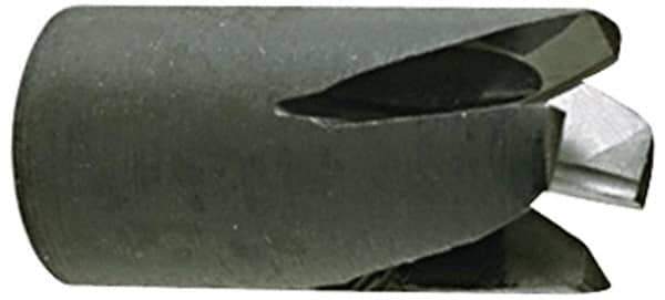 Made in USA - 60° Included Angle, 3/4-16" Hole Thread, Chamfer Edge, High Speed Steel, Outer Tube Edge Finishing Cutter - 1-1/2" Cutter Head Outside Diam, 1" Max Workpiece, 1-3/4" Long, 1/4" Threaded Hole Diam - Eagle Tool & Supply