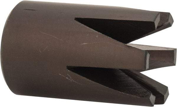 Made in USA - 60° Included Angle, 1/2-20" Hole Thread, Chamfer Edge, High Speed Steel, Outer Tube Edge Finishing Cutter - 1-1/8" Cutter Head Outside Diam, 3/4" Max Workpiece, 1-5/16" Long, 1/4" Threaded Hole Diam - Eagle Tool & Supply