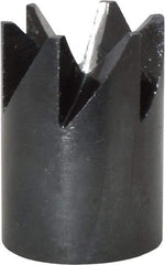 Made in USA - 90° Included Angle, 3/8-24" Hole Thread, Chamfer Edge, High Speed Steel, Outer Tube Edge Finishing Cutter - 7/8" Cutter Head Outside Diam, 1/2" Max Workpiece, 1-1/4" Long, 1/8" Threaded Hole Diam - Eagle Tool & Supply